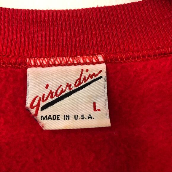 VTG 90s Girardin Christmas Cardinal Sweatshirt Cardigan L Glitter Appliqué USA - Picture 6 of 13